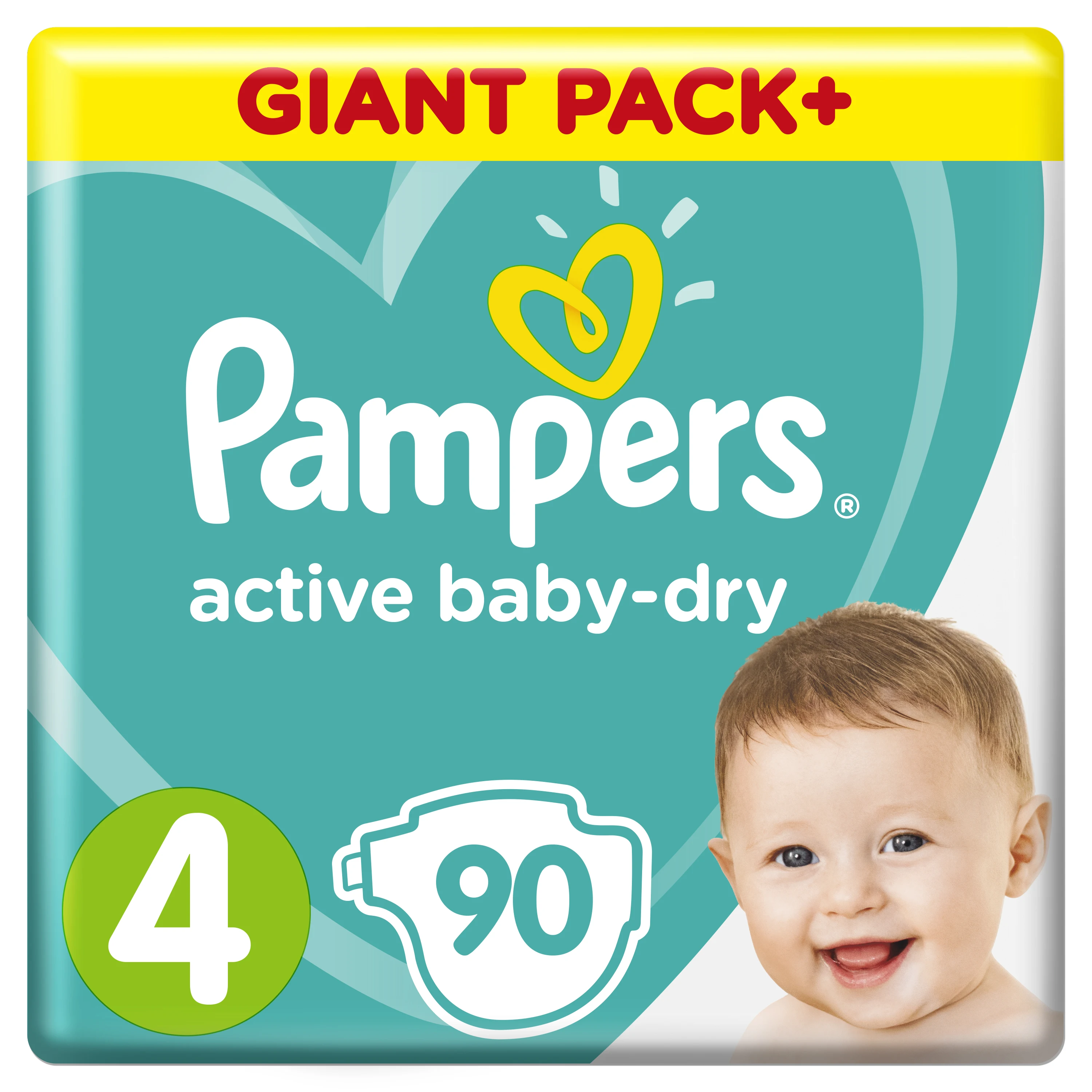 Подгузники Pampers Active Baby-Dry 9–14 кг размер 4 90шт. | Мать и ребенок
