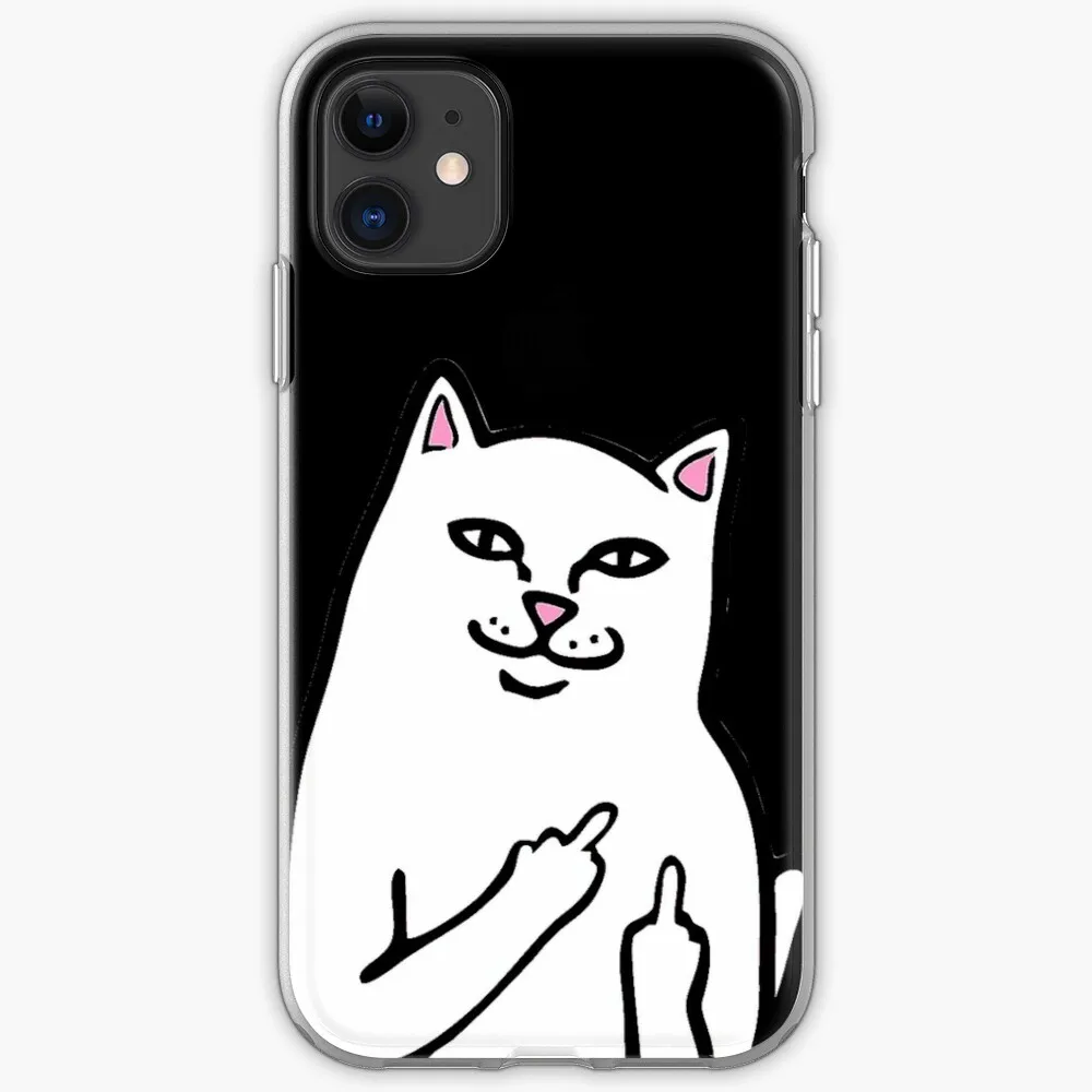

Creative Cat Midle Finger Phone iPhone 11 For iPhone 11 13 12 Pro XR X 7 8 Plus XS Max 6S Smart Phone Cover