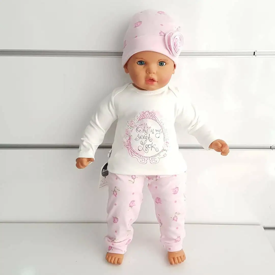 Милый розовый узор в горошек Комплект из 3 предметов для маленьких девочек