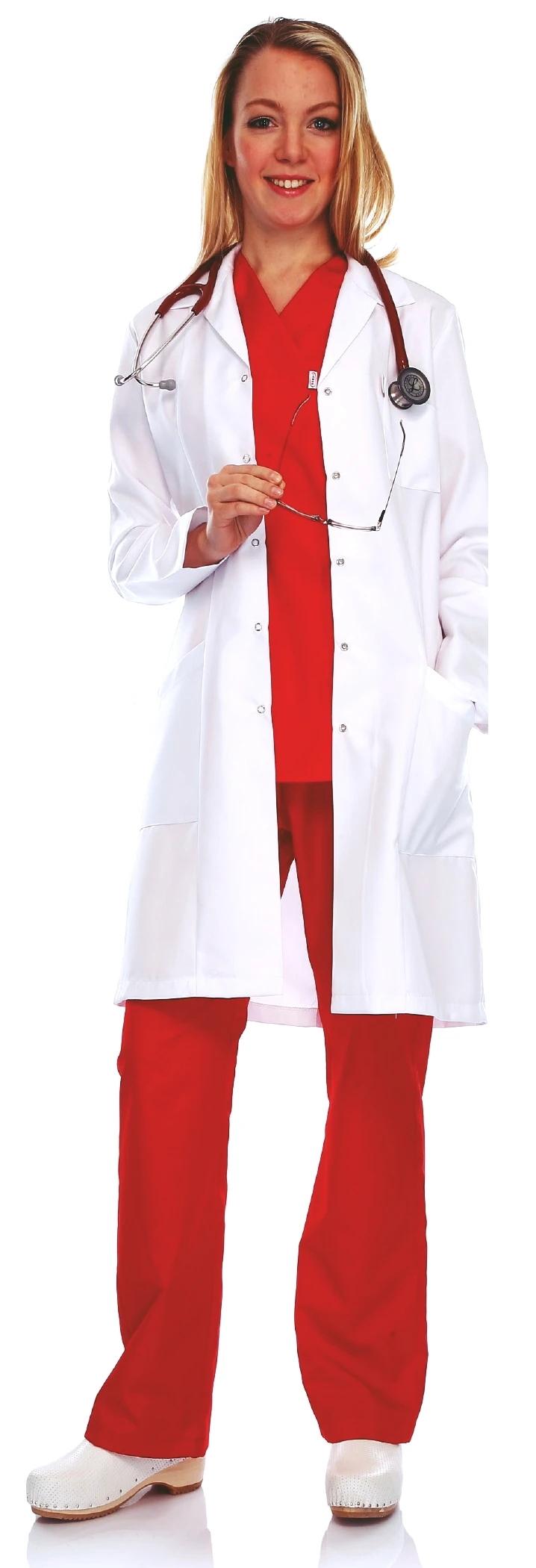 

Doktor, öğretmen, laboratuvar beyaz önlüğü kadın bp01