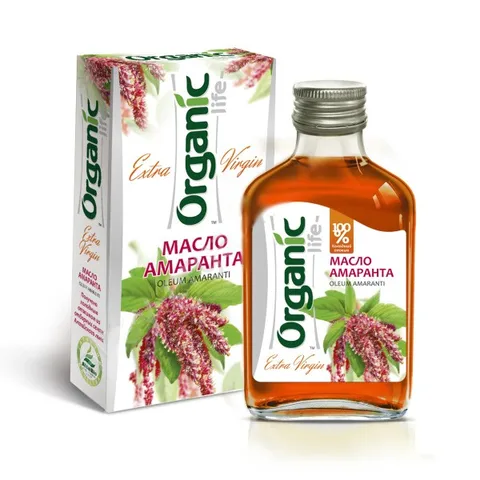 Амарантовое масло Organic Altay, 100 мл, холодный отжим масла, масло растительное, амарант - изображение
