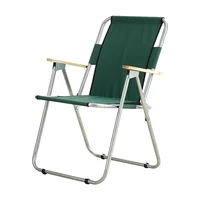 Garden use Folding Beach Chairs Outdoor Lightweight Seat Armrests Beach Chairs Picnic Camping BBQ Chair with Wooden Armrest