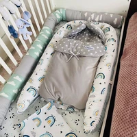 rainbow cotton cot bumper bed crib protector pod soft baby cushion pillow kids room decor infant nursery bedding stuffed doll