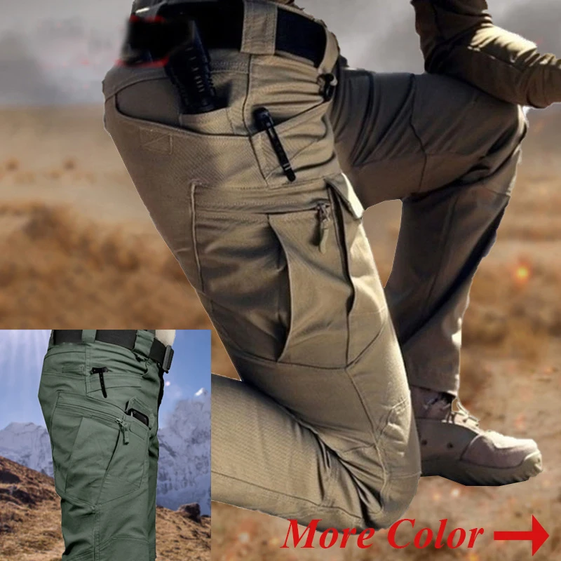 

Men's Tactical Pants Combat Army Camouflage Cargo Pants Outdoor Camping Ripstop Hiking Work Pants Camo Casual Trousers For Men