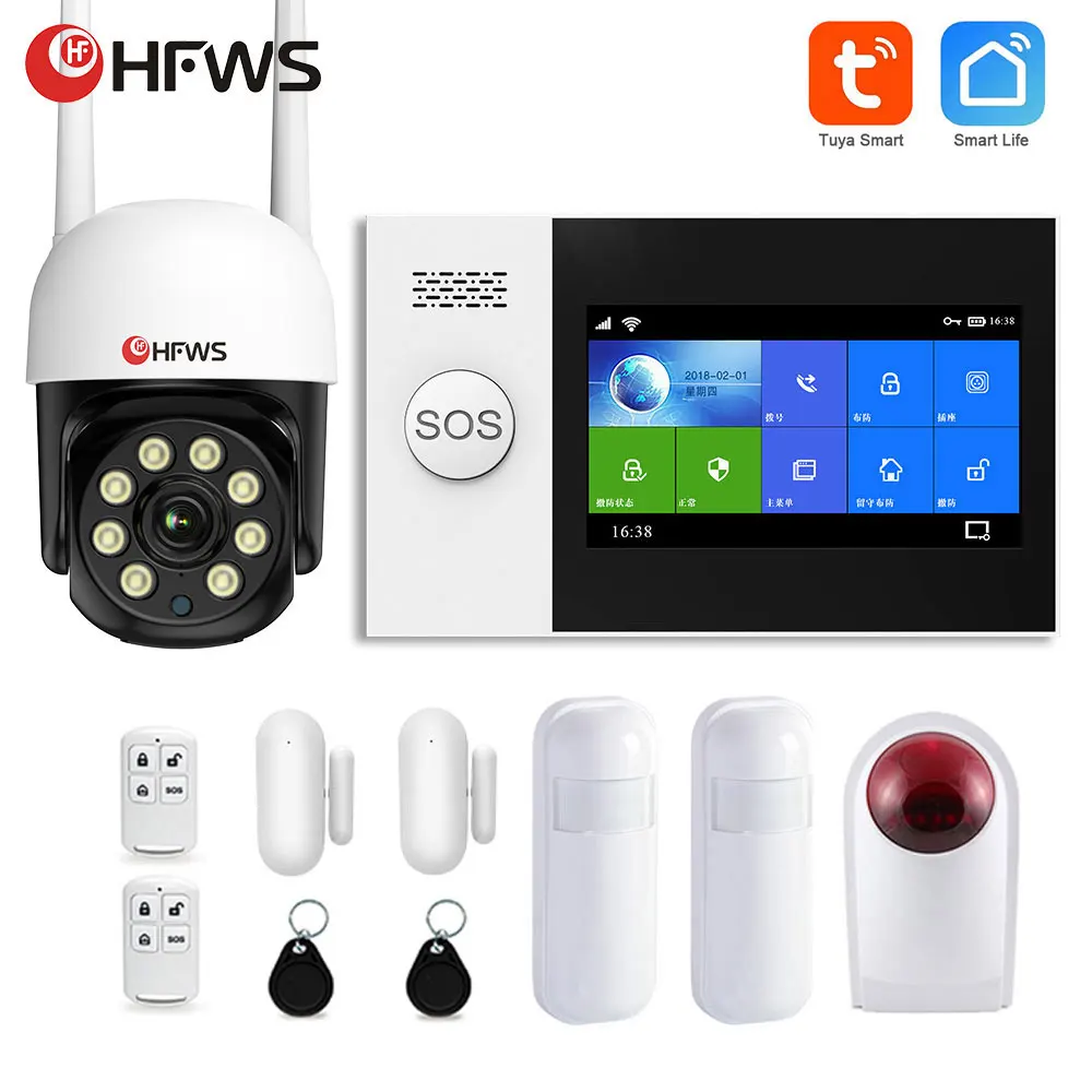 HFWVISION Tuya Smart Home Security Alarms For Home Wireless  Alarm System Motion Sensor