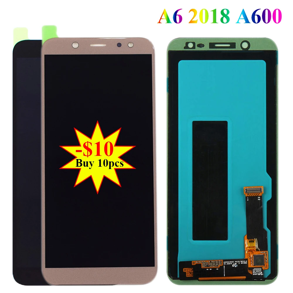 5 6 ''Супер AMOLED ЖК-дисплей для SAMSUNG Galaxy A6 2018 A600 A600F SM-A600FN дисплей сенсорный экран
