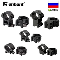 ohhunt 2pcs tactical 25 4mm 30mm picatinny dovetail rail base high med low profile scope mount rings for hunting riflescope