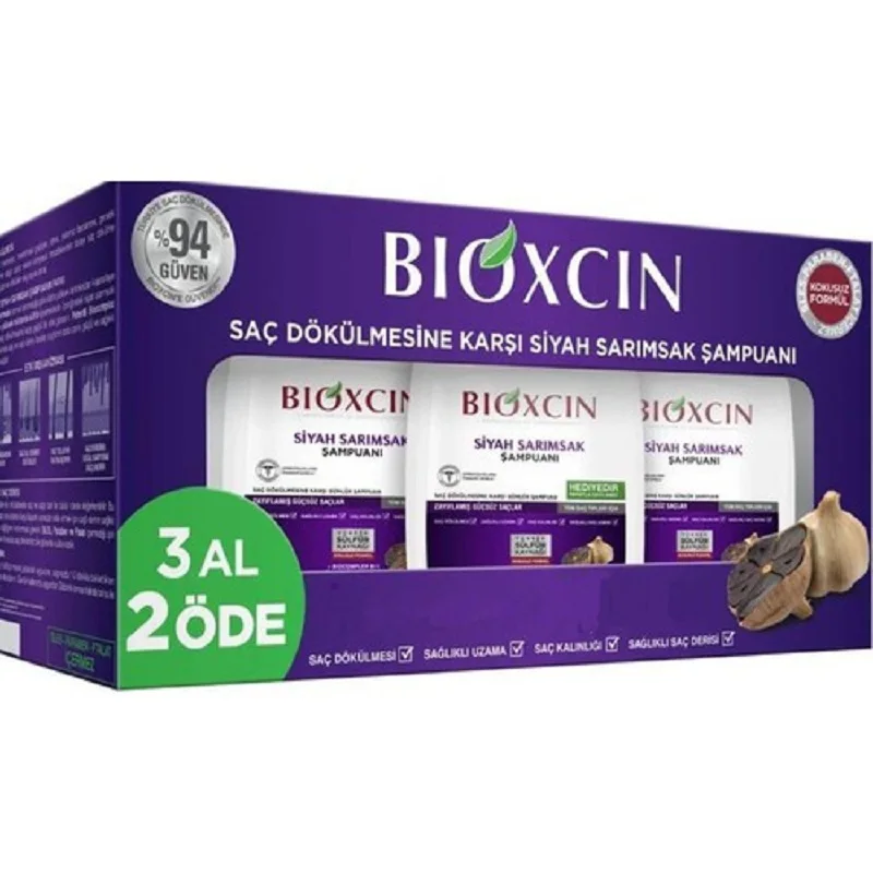 

Bioxcin Black Garlic Extract With Shampoo 3 X 300 ML For Anti Hair Loss Biocomplex B11