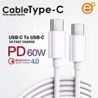 Кабель для быстрой зарядки с Type C на type C, совместимый с iPad Pro, 1 м1,5 м2 м, кабель для быстрой зарядки для Xiaomi, Huawei, Samsung
