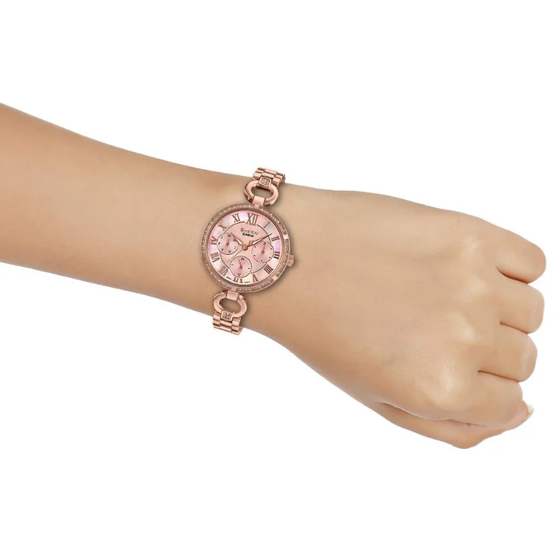 Оптическими зумом Casio женские оригинальные стальные часы модные роскошные 5 АТМ