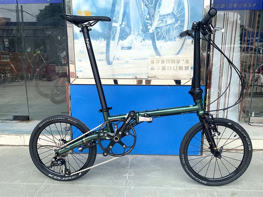 update to 349 green Fnhon Gust CR-MO стальной складной велосипед 1" 305 349 Minivelo мини веловелосипед городской коммутирующий велосипед V тормоз 9 скоростей - Цвет: update to 349 green