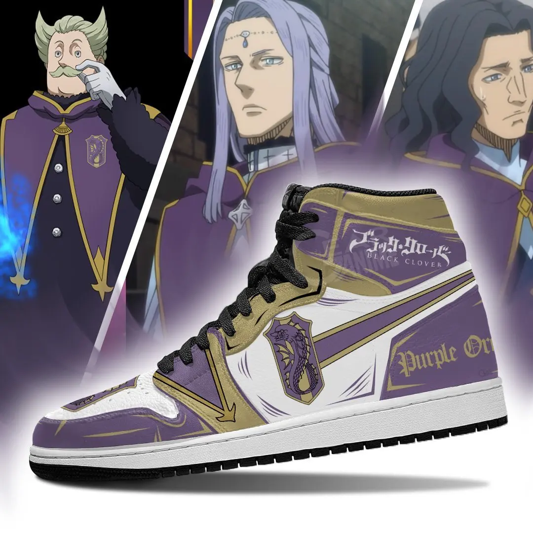 

Purple Orca Magic Knight Sneakers Black Clover Sneakers Anime