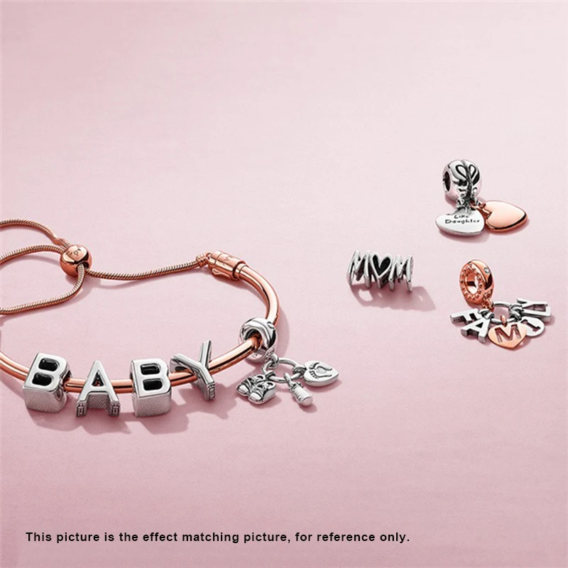

Genuine PANDORA 925 Rose Gold Perfect Family Letters Charm