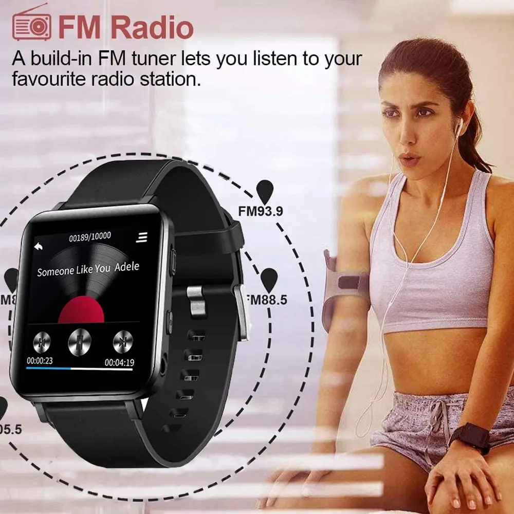 16 Гб Клип MP3 плеер с Bluetooth спортивные часы сенсорным экраном мини mp3 HiFi без потерь
