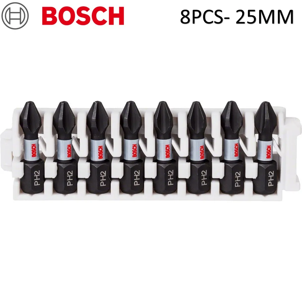 Немецкая Профессиональная отвертка Bosch ударные клавиши 8 шт. PH2 50 мм-25 мм