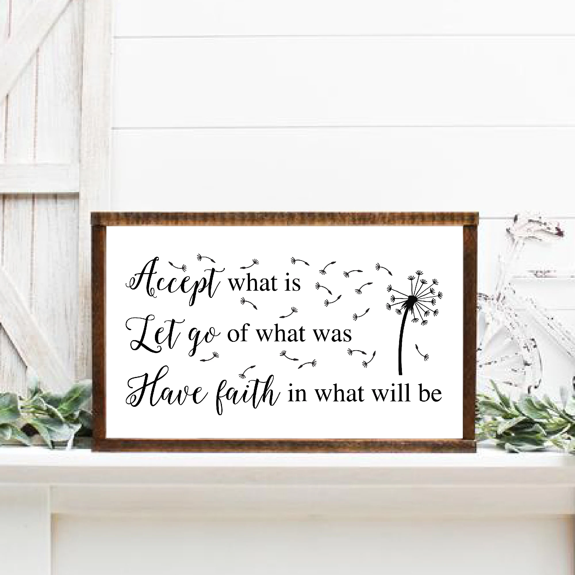 Религиозное вдохновляющее искусство черно-белый холщовый постер с одуванчиком