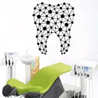 Геометрический дизайн зубов, настенный виниловый стикер, зубы, дантист, наклейка для стоматологических клиник, украшение, съемный A001823