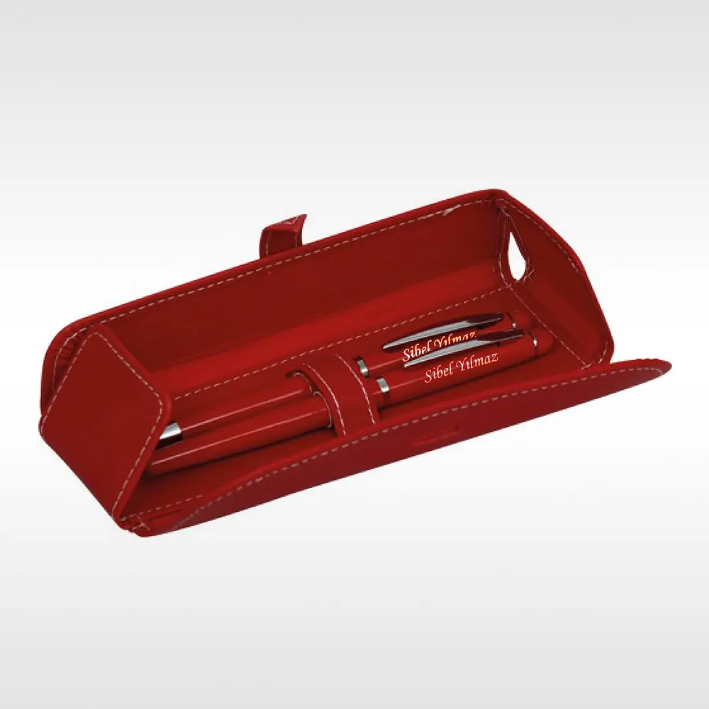 

Personalized Red Leather Boxed Pen Gift Set