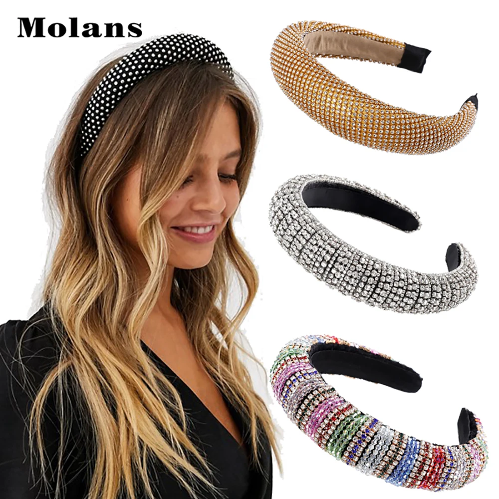 Женский головной убор со стразами из сплава molan густая губка с кристаллами груши