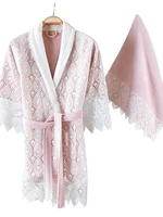womens lace and gorgeous bathrobe towel set 100 cotton bath towel miraculous sauna towel robe beach towel towels bathroom