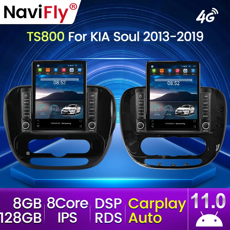 Автомагнитола 8 ГБ + 128 для Kia Soul 2 PS 2013-2019 мультимедийный видеоплеер навигация GPS