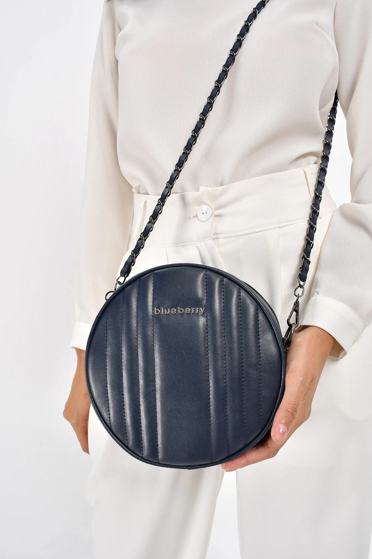 

2020 top Brand Luxury Fashion Women 'S Navy Blue Faux Leather Shoulder Bag BBCS2-C0680-KD571 Blueberry