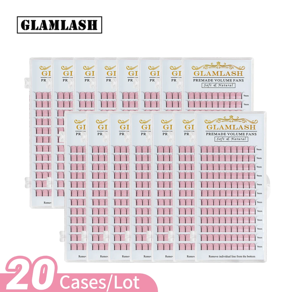 GLAMLASH 20 штук оптовая продажа ресниц 2D-6D с длинным стержнем готовые русские