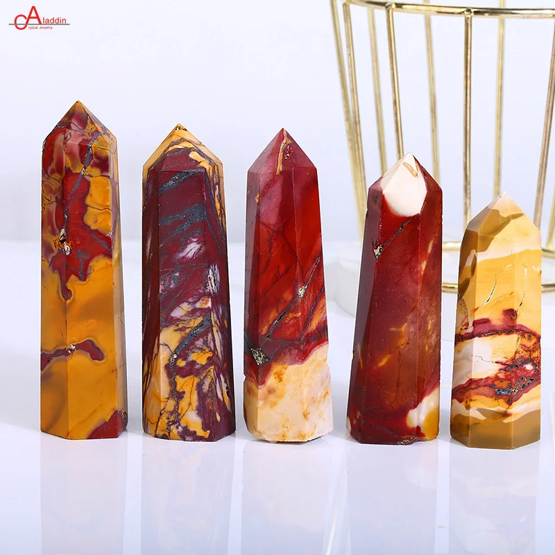

1PC Natural Mookaite Stone Tower Healing Energy Crystal Wand Point Feng Shui Quartz Home Decoration Reiki Beautiful Ornament