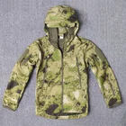 Камуфляжная армейская Куртка A TACS FG, Мужская военная куртка в стиле милитари с акулой, водонепроницаемые уличные куртки с мягкой оболочкой, флисовая камуфляжная одежда для охоты