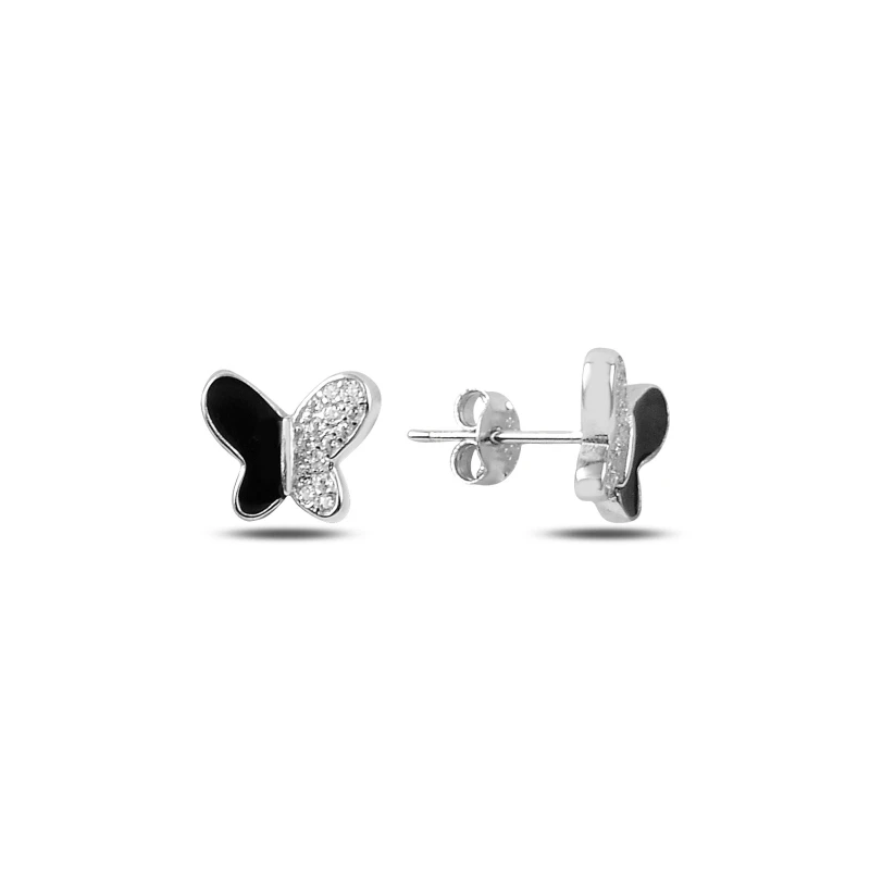 

Silver 925 Sterling Zircon Butterfly Earrings