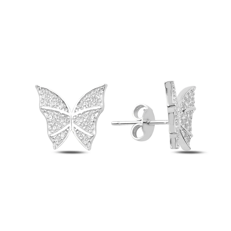 

Silver 925 Sterling Zircon Butterfly Earrings