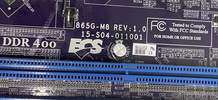 Motherboard ECS 865G-M8 (V1.0) LGA775 - Фото №1