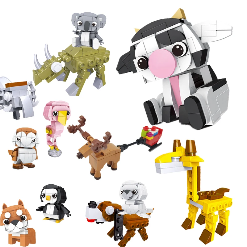 Игрушки для детей жираф пингвин морской лев|Блочные конструкторы| |