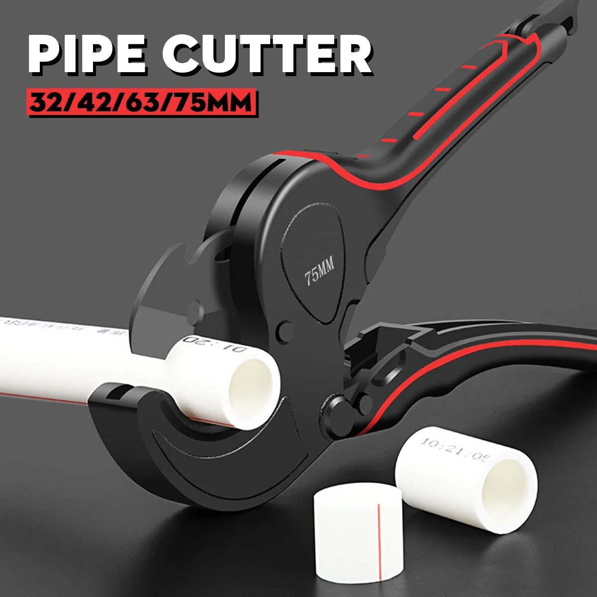 

Pipe Cutter 32-75MM Tube Scissors SK5 Material With Treatment Ratchet PVC/PE/VE Hose Cutting Home Hand Tools Set Manual Working