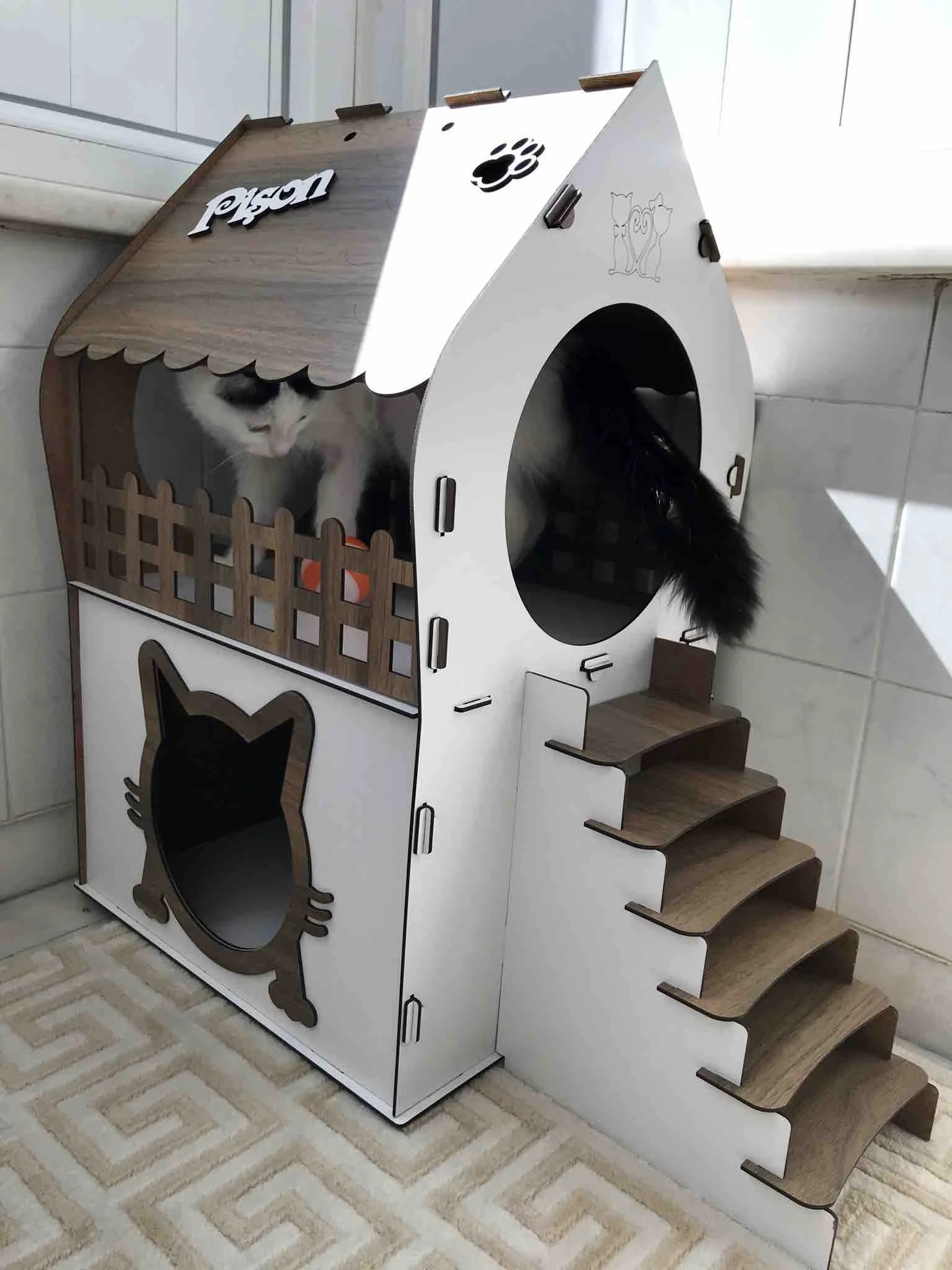 Wooden Cat House, Activity Pet House, Cat House, Cat House Wood, Cat House Wooden,