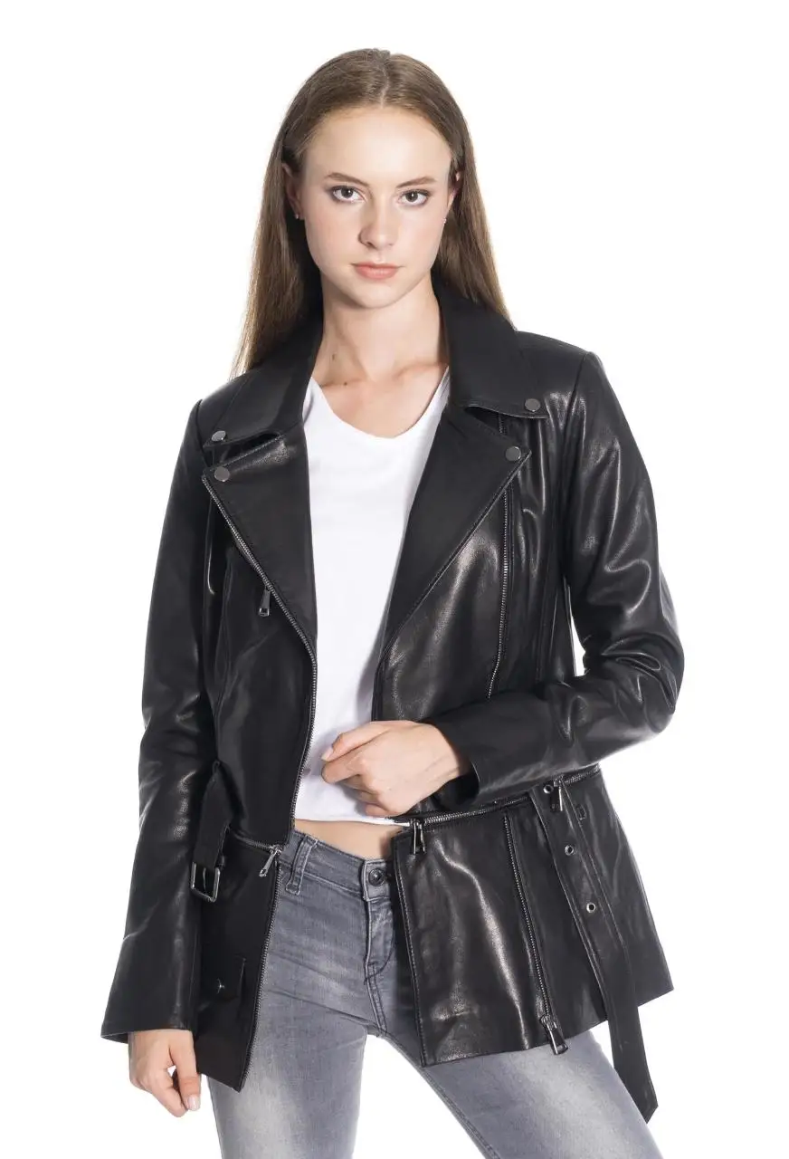 Women winter leather jacket winter Leather Jacket Genuine Real Leather Jacket leather Coat lambskin coat Female Parka Genuine