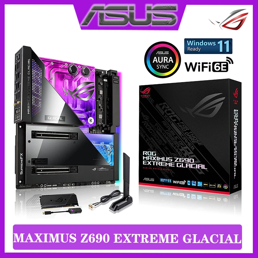 

New Asus ROG MAXIMUS XIII EXTREME GLACIAL Motherboard LGA 1700 DDR5 128GB 12th-Gen WIFI6E Intel Z690 ATX Desktop Placa-mãe 1700