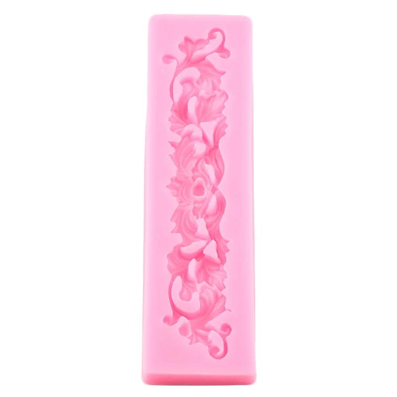 Барокко рельеф границы силиконовая формочка в виде цветов листья кружева кекс