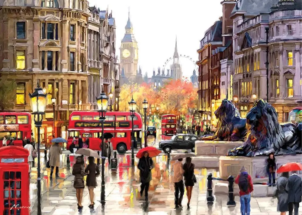 

Художественный пазл Trafalgar Square, Лондонский пазл из 2000 частей, украшение для стен для взрослых и подростков