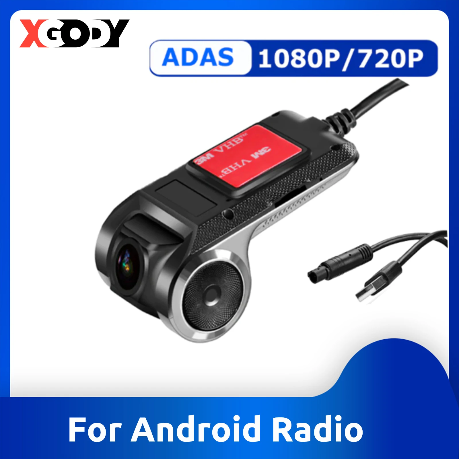 Автомобильный видеорегистратор XGODY 1080P ADAS камера для Android автомобильный