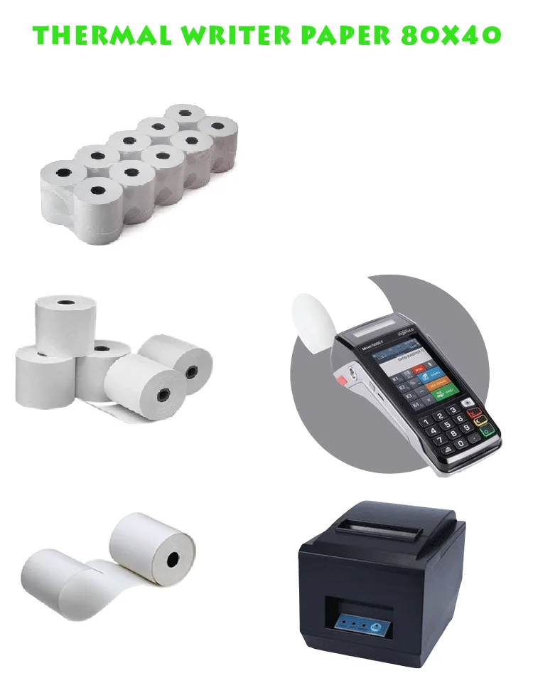 

10 rolls Thermal paper print label paper roll 80x40 POS printer