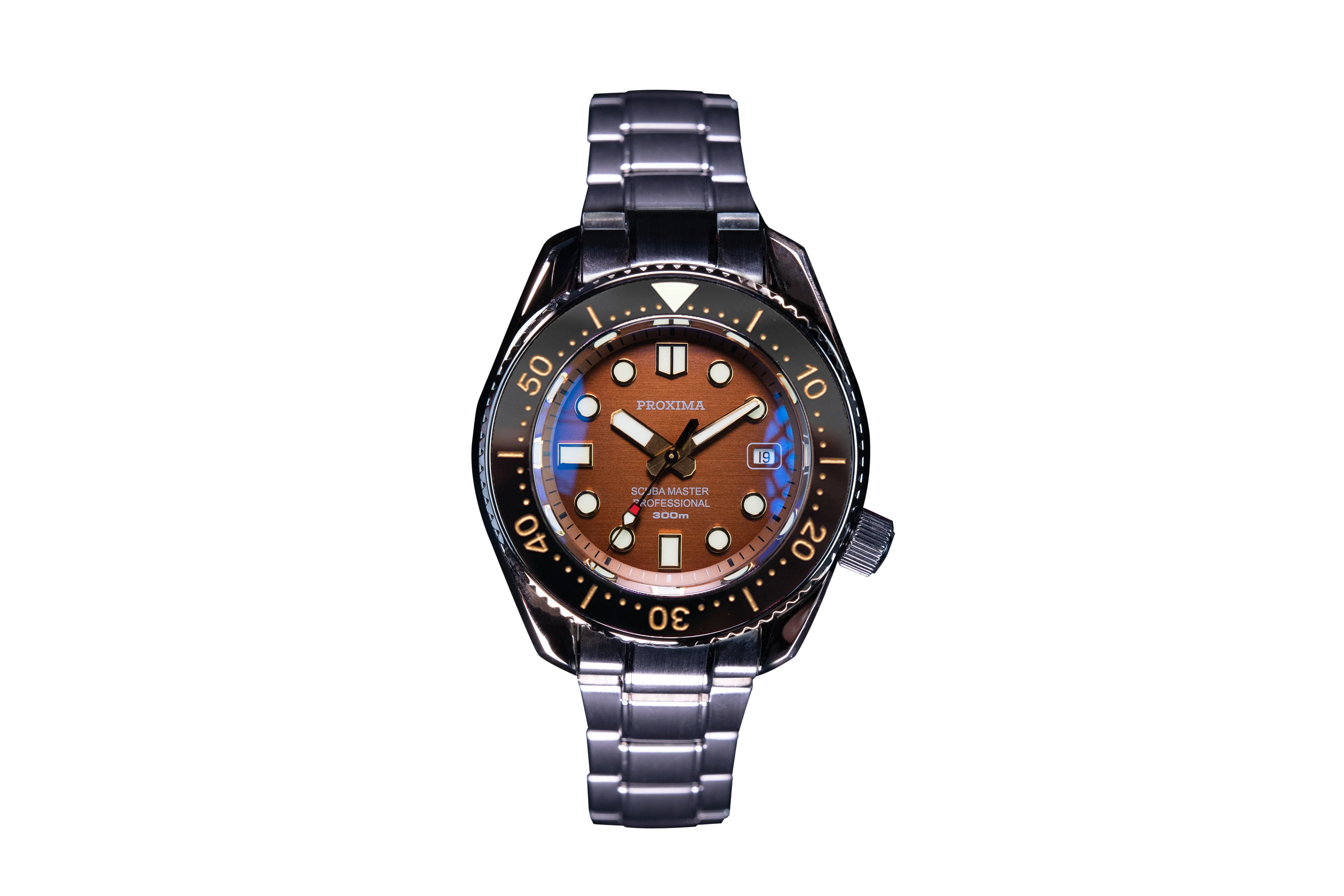 

Proxima MM300 SBDX001 Stainless Steel Diver Dive Watch Sellita SW200 Movement Ceramic Bezel Insert C3 Luminous Marine Master