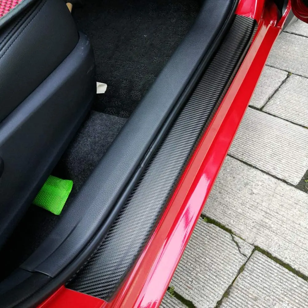 

4D 3D Carbon Fiber Car Sticker DIY Paste Protector Strip Auto Door Sill Side Mirror Anti Scratch Tape Waterproof Protection Film