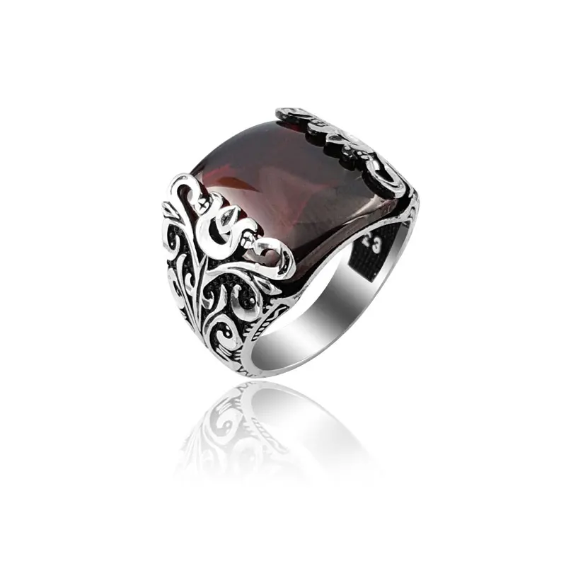 925 Silver Ethnic Ring for Men Classic Ottoman Ertugrul Ring for Men
