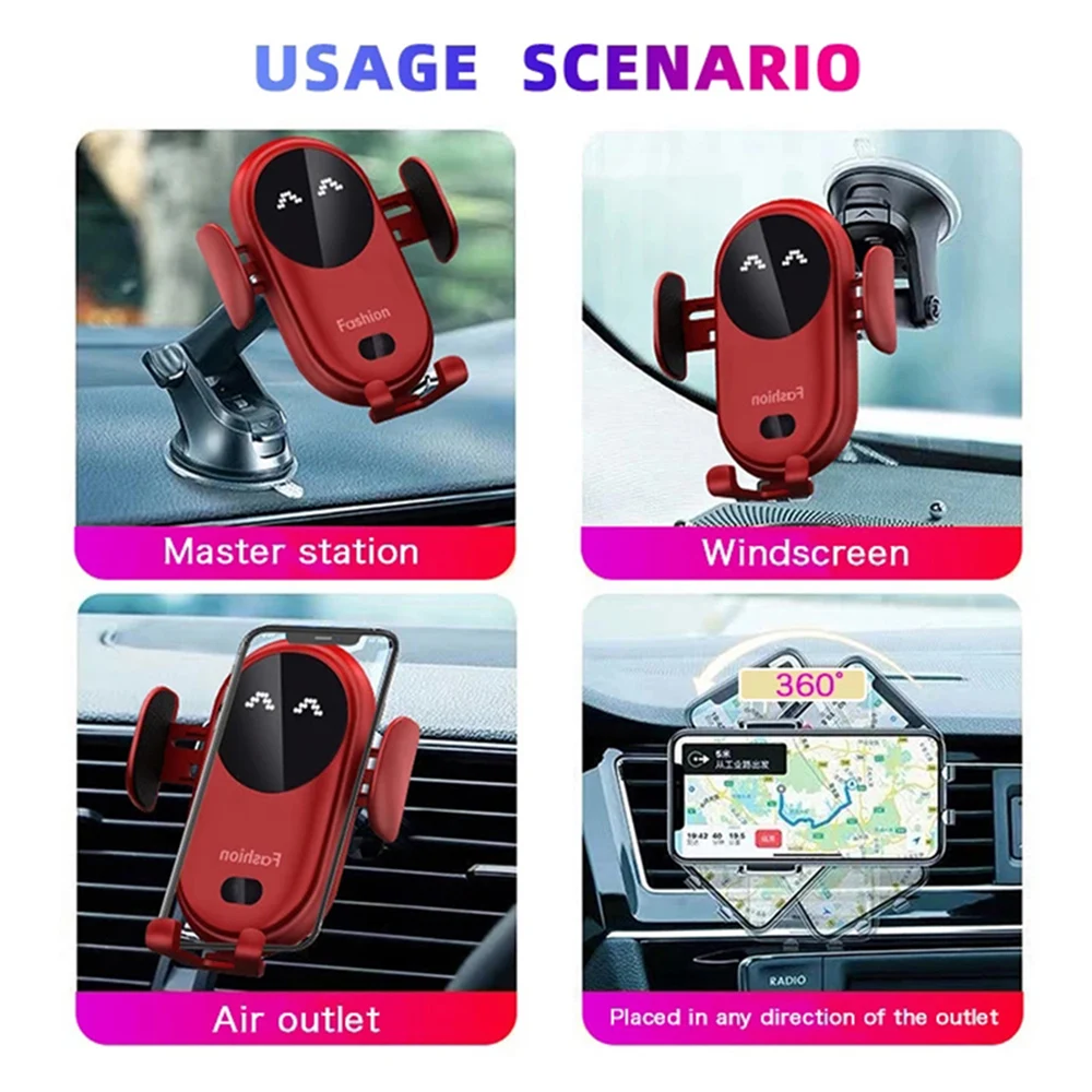 Car Wireless Mobile Phone Holder Stand No Magnetic Gps Mount Support For Iphone 13 12 11 Pro Xiaomi Samsung Portable Accessories
