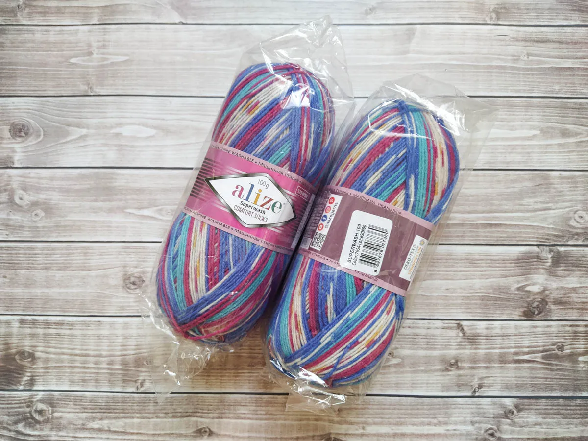 Пряжа Alize Superwash Comfort Socks вес мотка 100 гр длина нити 420 м шерсть 75% полиамид 25% носочная