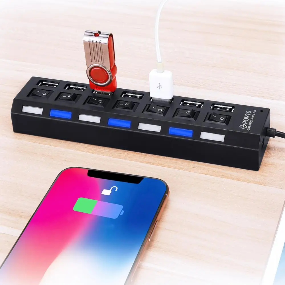 4/6/7 порт многопортовый USB настенное зарядное устройство Настольный usb-хаб