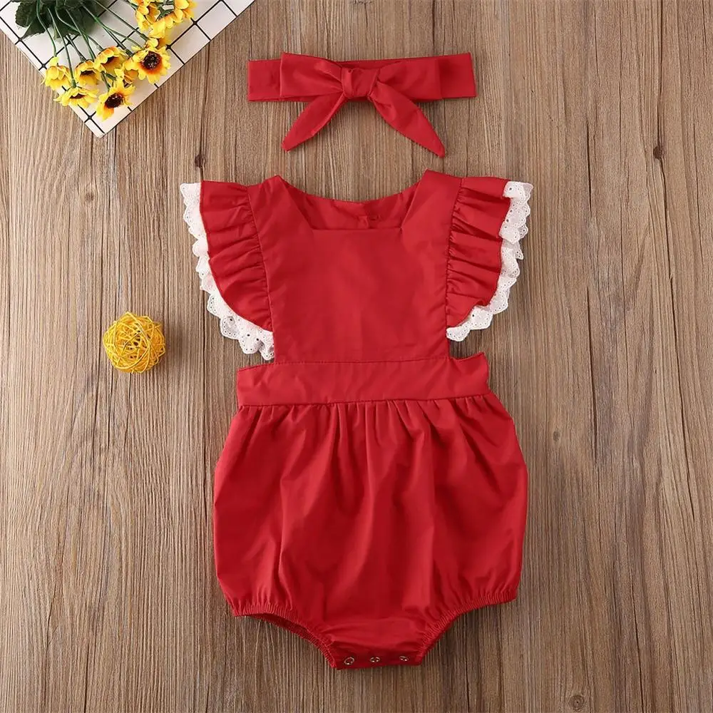 Комбинезон для маленьких девочек комплект с топом и юбкой пачкой красного цвета