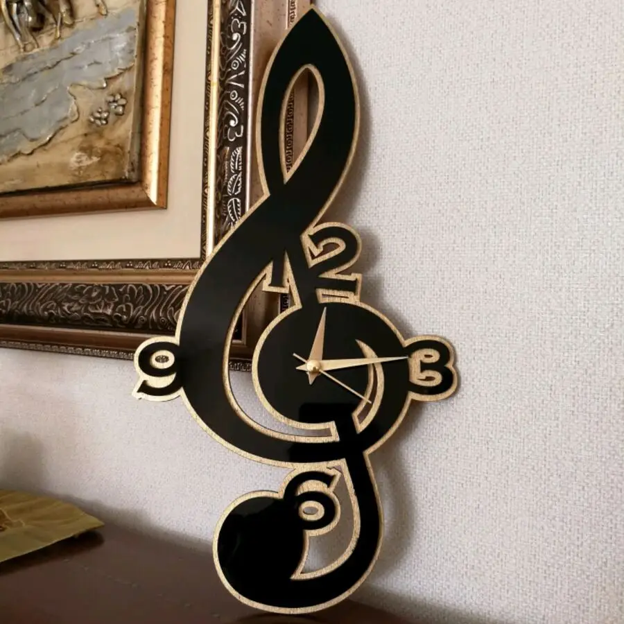 Настенные часы HLO 2022 в виде скрипичного ключа декоративные новые современные