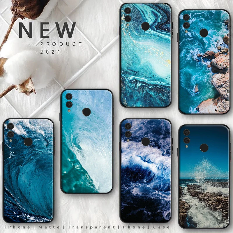 

Blue Sea Ocean Phone Case For Huawei Honor 7X 8X 8C V9 9X 9 10 10X Lite V10 10i Funda Coque Carcasa Cases Back Cover Soft TPU